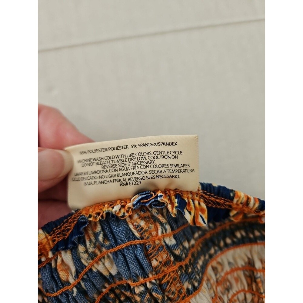 Bobbie Brooks Boho Paisley Maxi 3X Elastic Smocked Waist Adjustable straps - Picture 7 of 8